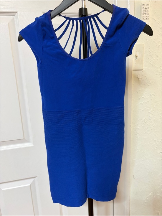 bebe Dresses & Skirts - bebe Electric Blue Mini Dress with Strappy Back